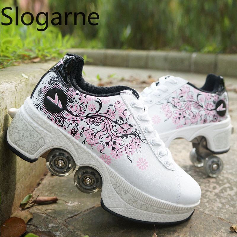 Men'S Shoes To Women'S Size - Frauen 4-Räder Verformung Rollschuhe Schuhe Männer